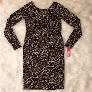 Leopard print body con dress